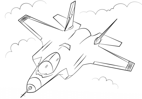 Stealth Multirole Fighter F 35 Coloring Page